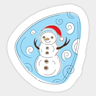 Snowman in abstract print art Sticker